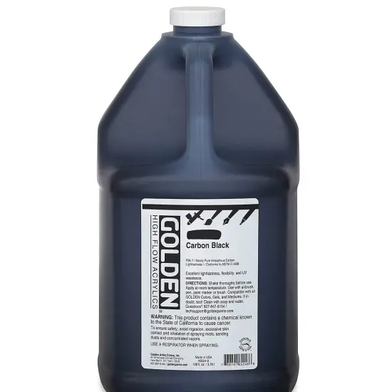 Golden High Flow Acrylics - Carbon Black, 128 oz bottle {2}