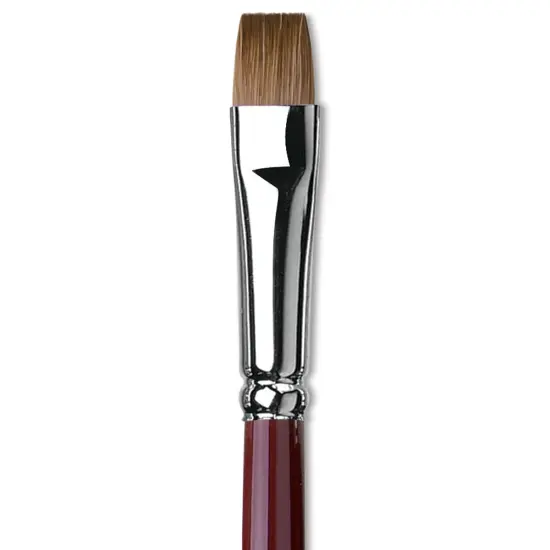 Da Vinci Kolinsky Red Oil Sable Brush - Bright, Long Handle, Size 12 {1}