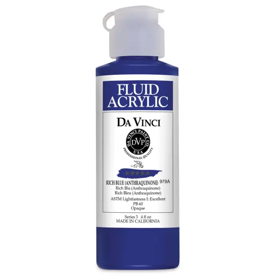 Da Vinci Fluid Acrylics - Rich Blue, 4 oz bottle {1}