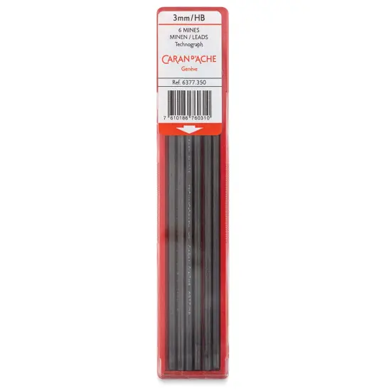 Caran d'Ache Technograph Leads - 3 mm, HB, Pkg of 6 Leads {1}