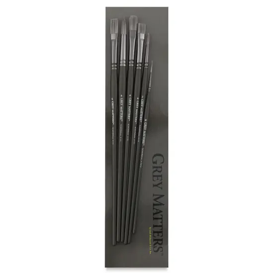 Richeson Grey Matters Brush Set - Synthetic Oil Brushes, Long Handle, Set of 6 {1}