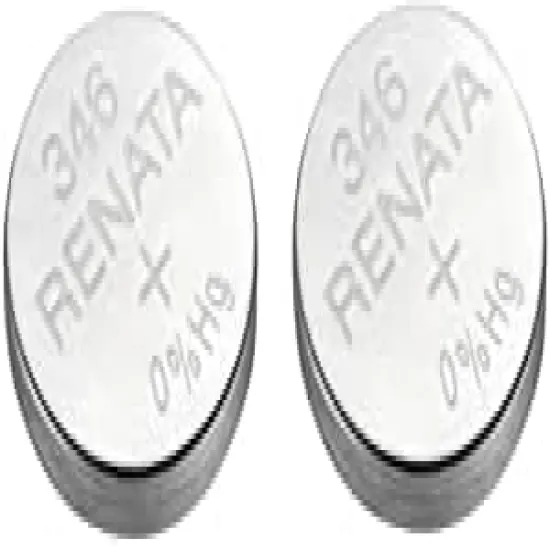 Renata Single Watch Battery Swiss Made Renata 346 or SR 712 SW 1.55V (2 Batteries, 346 or SR 712 SW) {1}