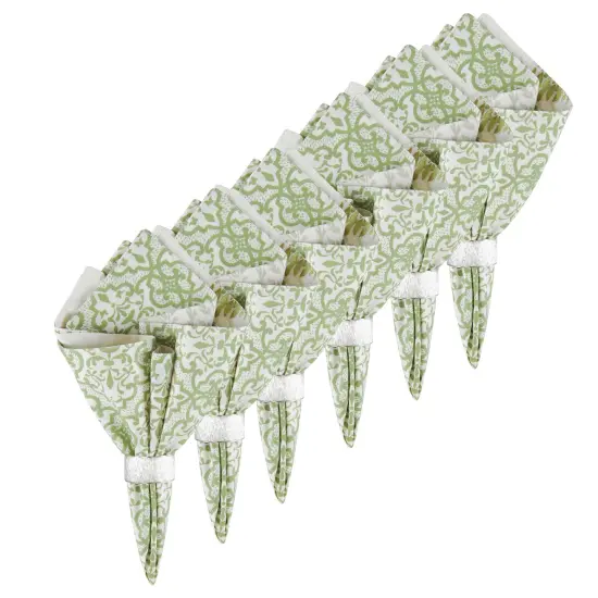 Althea Floral Cotton Reversible Napkin Set of 6 {3}