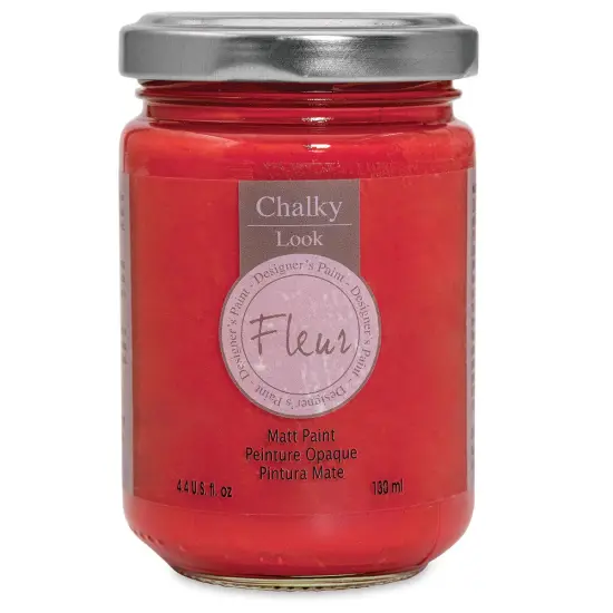 Fleur Chalky Look Paint - Cherry Lips, 4.4 oz jar {1}