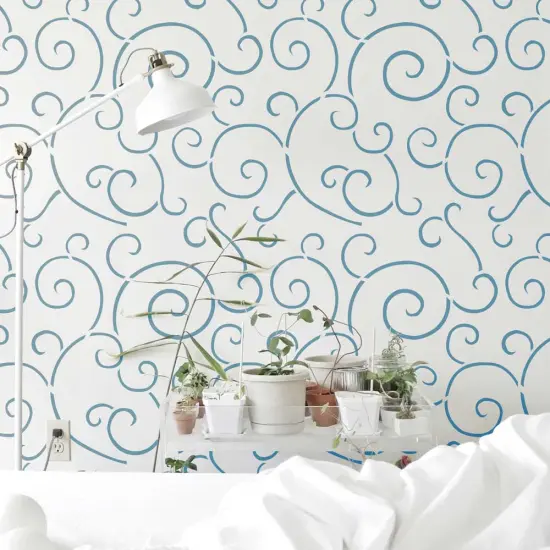 Spiral Scroll Wall Stencil {3}