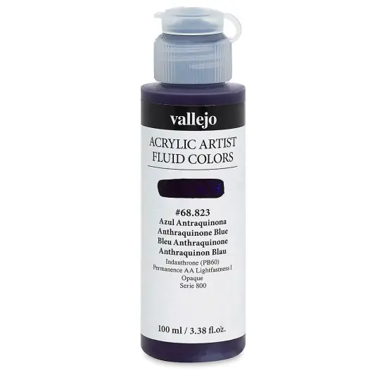 Vallejo Fluid Acrylic - Anthraquinone Blue, 100 ml {2}