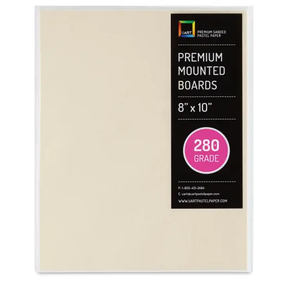 UArt Premium Sanded Pastel Paper Board - 8" x 10", Neutral, 280 Grit {1}