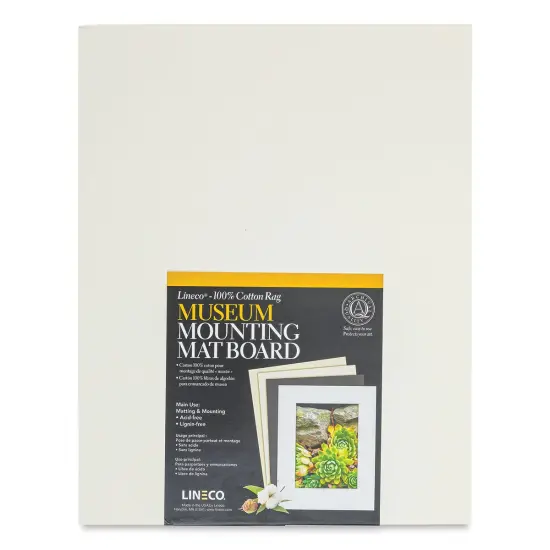Lineco Cotton Rag Museum Mounting Boards - Pkg of 25,Aged White, 11" x 14" {1}