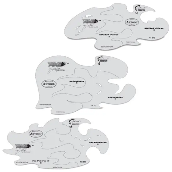 Iwata Artool Freehand Template - Set of 3, True Fire {1}