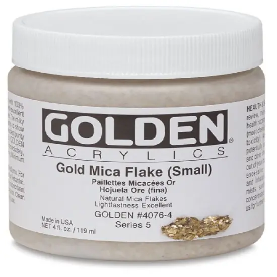 Golden Special Iridescent Acrylics - Gold Mica Flake (Small), 4 oz {2}