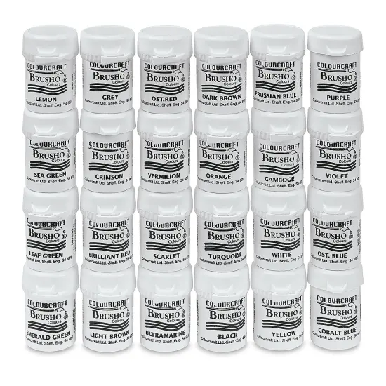 Brusho Crystal Colours - Set of 24, Assorted Colors, 15 g pots {2}