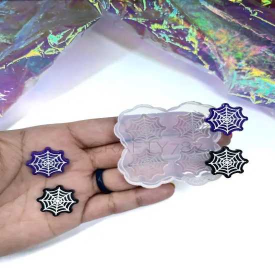 Spider Web Stud Earring Silicone Mold (A4) {2}