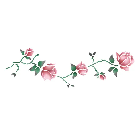 Rose Vine Wall Stencil | 659 by Designer Stencils | Floral Stencils | Reusable Art Craft Stencils for Painting on Walls, Canvas, Wood | Reusable Plastic Paint Stencil for Home Makeover | Easy to Use & Clean Art Stencil {1}