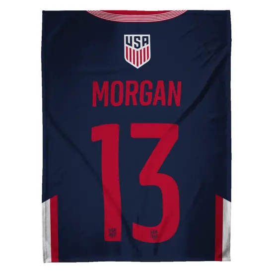 Sleep Squad US Women's Soccer Alex Morgan 60&rdquo; x 80&rdquo; Raschel Plush Jersey Blanket {2}