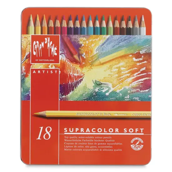 Caran d'Ache Supracolor Soft Aquarelle Pencil Set - Assorted Colors, Set of 18 {1}