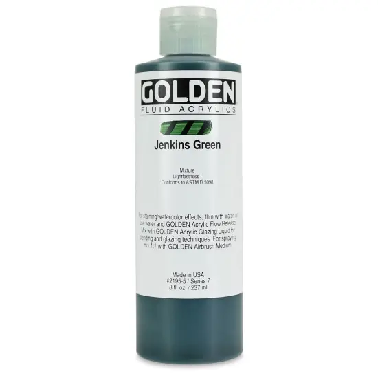 Golden Fluid Acrylics - Jenkins Green, 8 oz bottle {1}