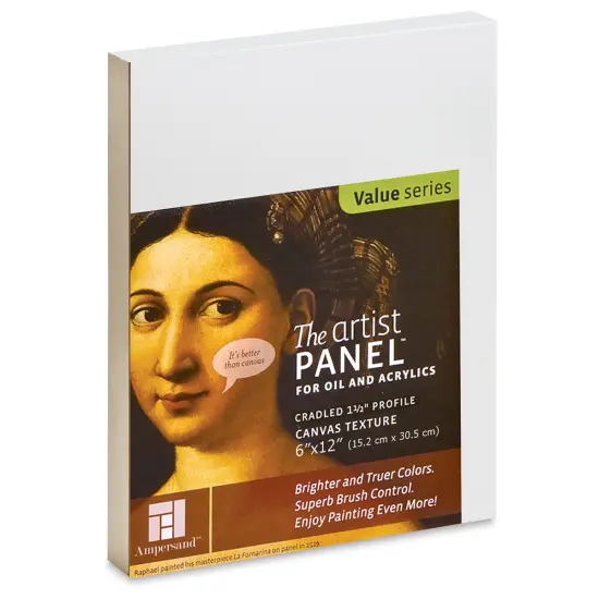 Ampersand Value Series Artist Panel - Textured, 6" x 12", 1-1/2" Cradle {1}