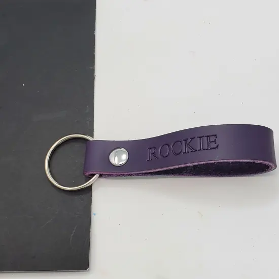 Blank Leather Keyrings 12 Pack &ndash; Pre-Cut Blanks with Hardware for Hot, Foil Stamping & Engraving Purple {3}