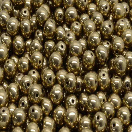 6mm Czech Round Druk Bead, Jet Gold Bronze, 50 pieces {1}