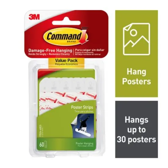 Command&trade; Poster Strips, Value Pack 60 strips, 17024-60ES {1}