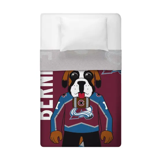 Sleep Squad Colorado Avalanche Bernie 60&rdquo; x 80&rdquo; Raschel Plush Hockey Blanket {4}