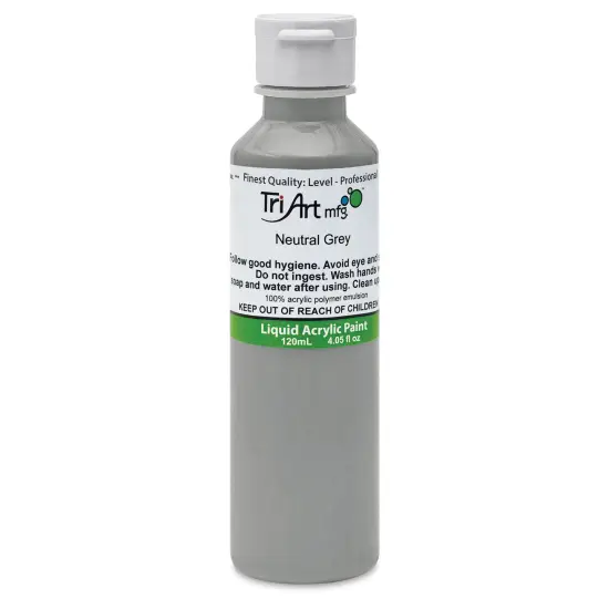 Tri-Art Liquid Artist Acrylics - Neutral Gray, 120 ml bottle {1}