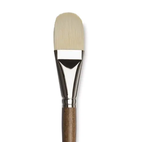 Winsor & Newton Artists' Oil Synthetic Hog Brush - Filbert, Size 16, Long Handle {1}