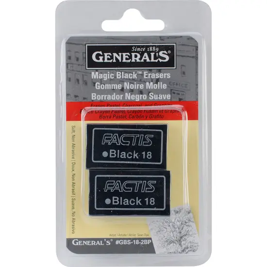 General's Magic Black Erasers 2/Pkg {1}