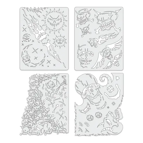 Iwata Artool Freehand Template - Set of 4, Son of Skull Master Mini {1}