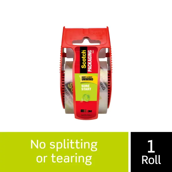 Scotch Sure Start Shipping Packaging Tape W/Dispenser-1.88"X800" Clear {2}