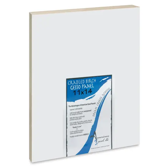 American Easel Gessoed Wood Painting Panel - 11" x 14", 7/8" Cradle {1}