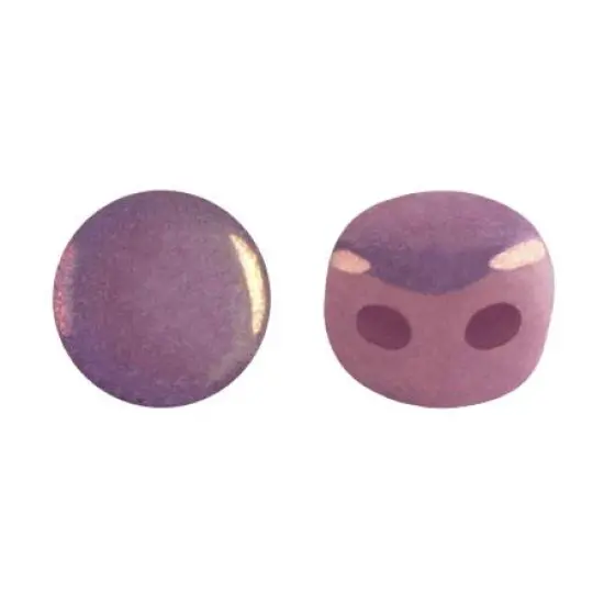 Kalos® Par Puca®, 2 Hole Bead, Opaque Mix Amethyst/Gold Ceramic Look, 10 grams {1}