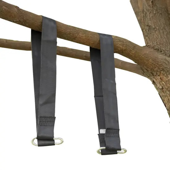 Hanging Black Nylon Straps with Metal Carabiners, Set of 2 {3}