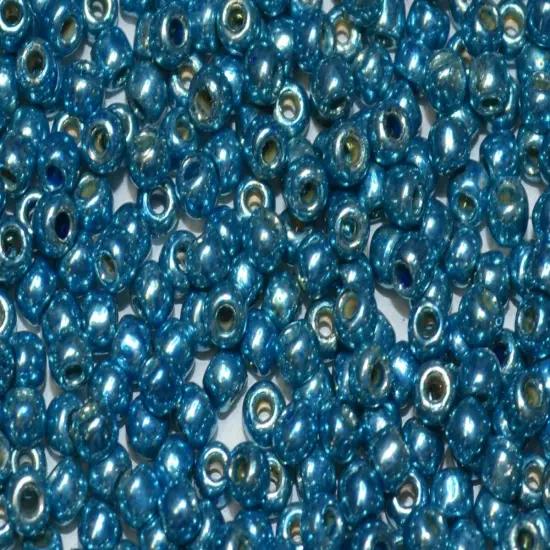Toho 8/0 Round Japanese Seed Bead, TR8-582PF, Light Teal Blue Galv PermaFinish {1}