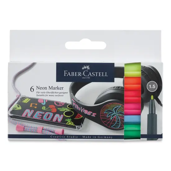 Faber-Castell Neon Markers - Set of 6, 1.5 mm {1}