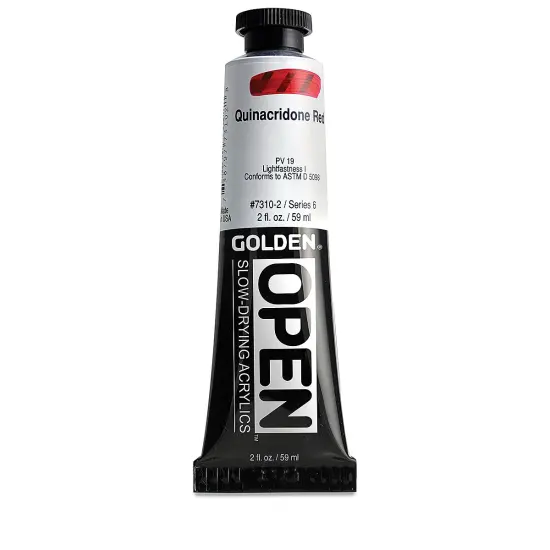 Golden Open Acrylics - Quinacridone Red, 2 oz Tube {2}