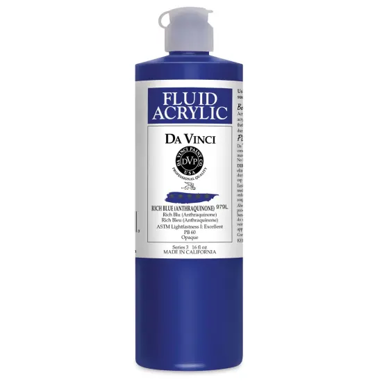 Da Vinci Fluid Acrylics - Rich Blue, 16 oz bottle {1}