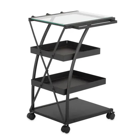 Studio Designs Triflex Taboret - Charcoal w/ Clear Glass {1}