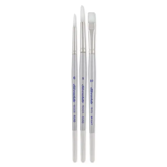 Silver Brush Silverwhite Soft Synthetic Brushes - Basic Watercolor, Set of 3, Short Handle {1}