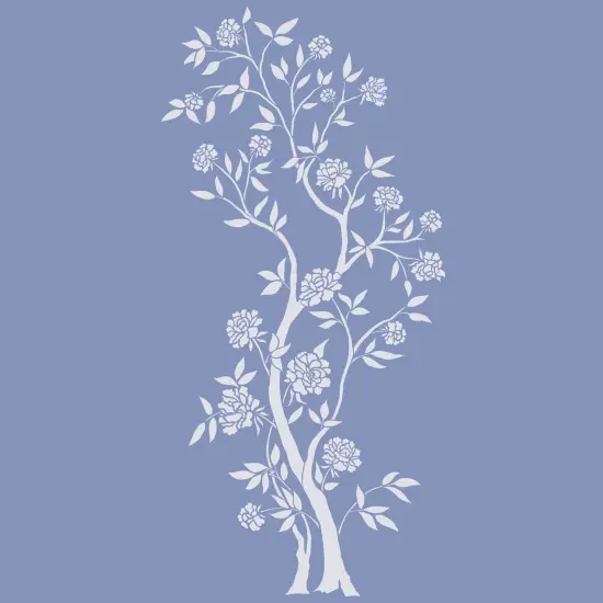 Chinoiserie Rose Tree Wall Stencil | 3733 by Designer Stencils | Animal & Nature Stencils | {1}