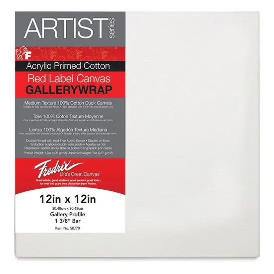Fredrix Profile Cotton Canvas - 12" x 12", Gallerywrap {1}