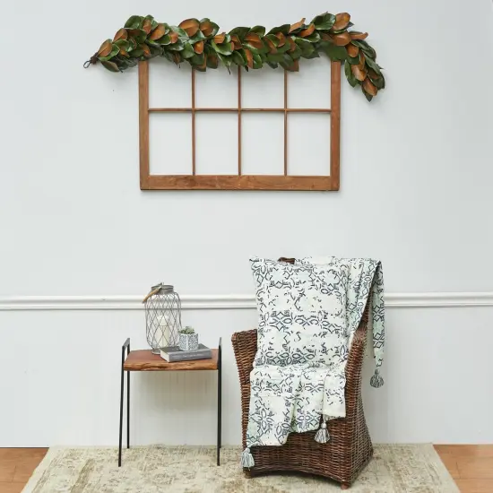 Esha Blue & White Damask Pattern Super Soft Cozy Accent Accent Throw Blanket {5}