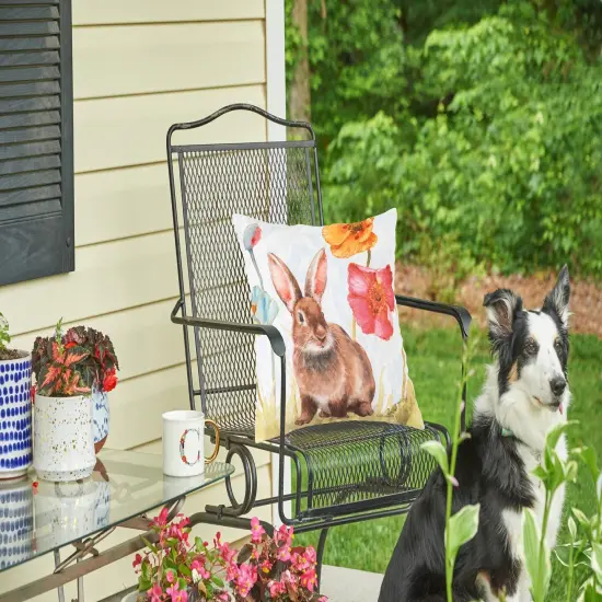 Sitting Bunny Easter Spring Themed Indoor/Outdoor Accent Throw Pillow, 18" x 18" {3}