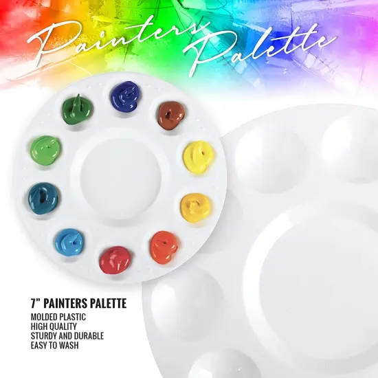 Pixiss Acrylic Paints Set of 16 (59 ml/2floz), 10 Paint Brush, 5x5-Inch Canvases 3 Pack {5}