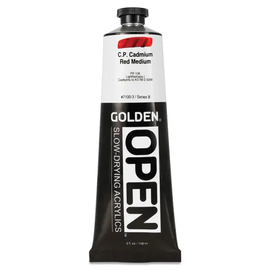 Golden Open Acrylics - Cadmium Red Medium, 5 oz Tube {1}