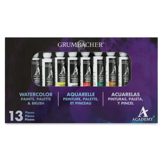 Grumbacher Academy Watercolors - Set of 10, Assorted Colors, 7.5 ml tubes {1}