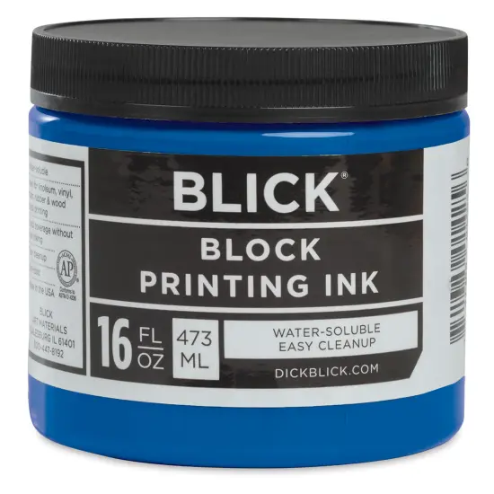 Blick Water-Soluble Block Printing Ink - Blue, 16 oz Jar {1}