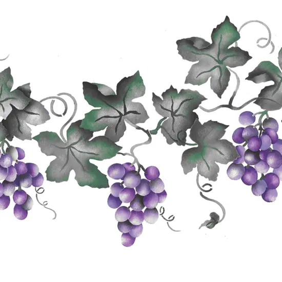Small Grape Vine Wall Stencil | 2933B by Designer Stencils | Floral Stencils | Reusable Art Craft Stencils for Painting on Walls, Canvas, Wood | Reusable Plastic Paint Stencil for Home Makeover | Easy to Use & Clean Art Stencil {2}