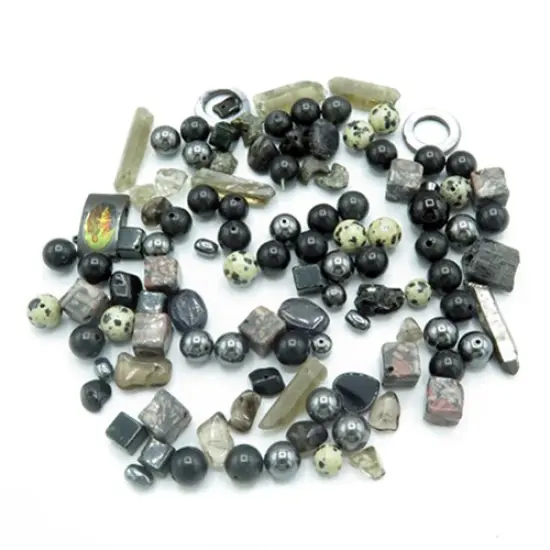 Mix of Gemstone Beads ~ Black, White & Neutral & Warm Mix ~ You Choose (3oz) (NS593) {7}