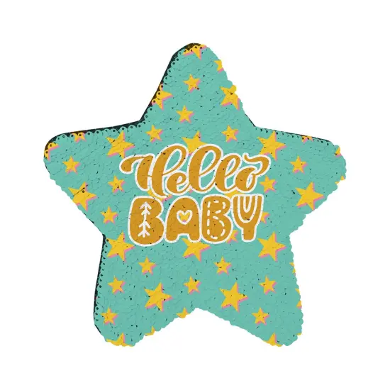 7" Black Star Sequin Sublimation Patches - 2 Pack {3}